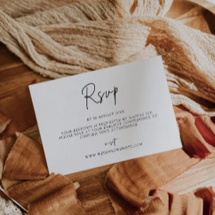Modelo de Cartão de RSVP de Casamento Moderno