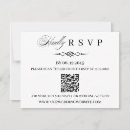 Modelo de Cartão de RSVP de Nó Celta com Código QR