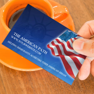 Modelo de cartão de visita com bandeira americana 