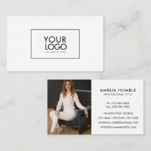 Modelo de cartão de visita com logotipo circular p