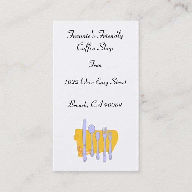 Modelo de Cartão de visita de Dinnerware do Restau (Frente)