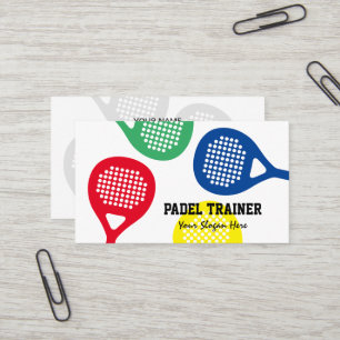 modelo de cartão de visita de treinador de padel