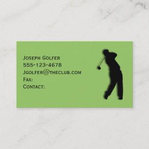 Modelo de cartão de visita verde de golfista mascu