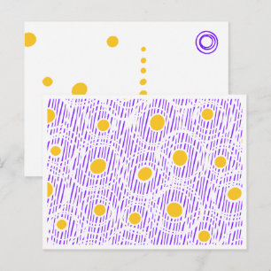 Modelo de cartão postal com Listras e Pontos Roxos