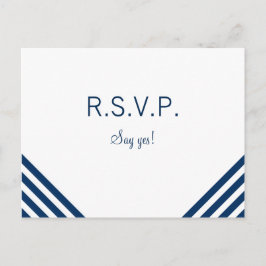 Modelo de cartão postal RSVP de Casamento Náutico