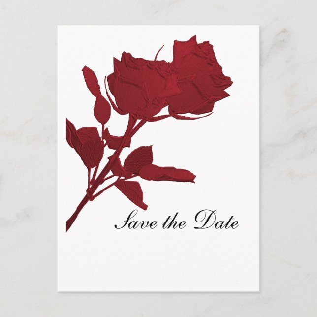 Modelo de cartão postal Save the Date com Rosa Ver (Frente)