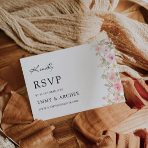 Modelo de Cartão RSVP Rosa de Casamento