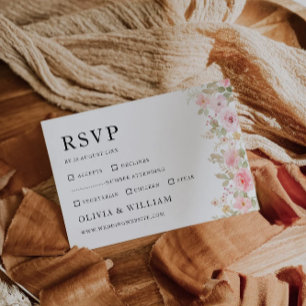 Modelo de Cartão RSVP Rosa de Casamento