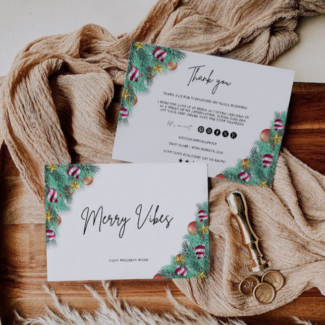 Modelo de Cartões de agradecimentos comercial Nata (Christmas Business Thank You Card Template)