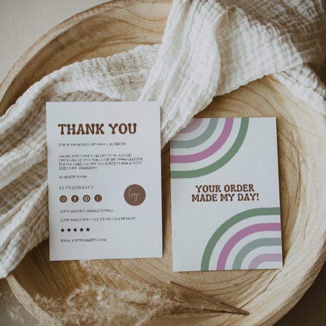 Modelo de Cartões de agradecimentos para pequenas  (Small Business Thank You Card template)