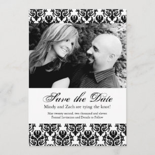 Modelo de Casamento de Data em Preto e Branco