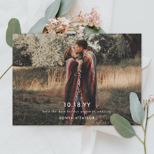 Modelo de casamento de foto moderna Salve a data P