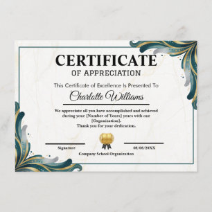 Modelo de Certificado de Apreciação Editável