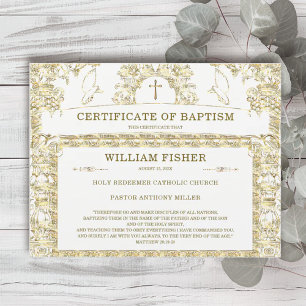 Modelo de Certificado de Batismo Personalizado Edi