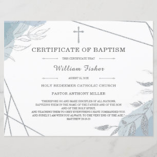 Modelo de Certificado de Batismo Personalizado Edi