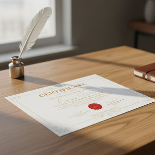 Modelo de Certificado de Conquista de Ouro Elegant