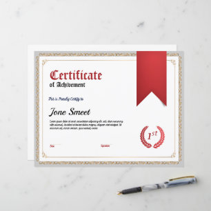 Modelo de Certificado de Conquista - Personalizáve