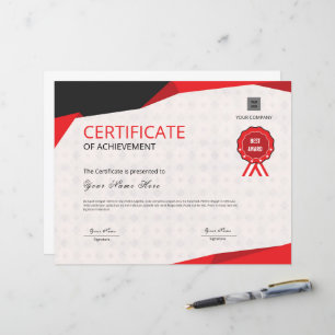 Modelo de certificado de desempenho personalizável