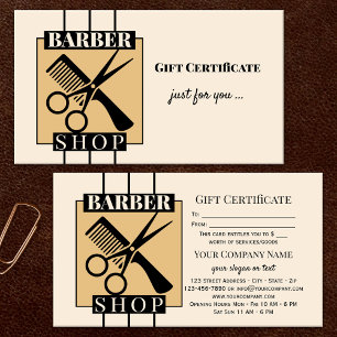 Modelo de Certificado de Presente de Barbearia