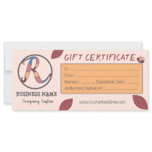 Modelo de Certificado de Presente Floral com Logót