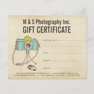 Modelo de Certificado de Presente para Fotógrafos
