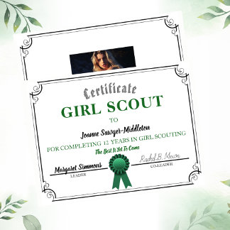 Modelo de Certificado de Serviço de Escoteiro