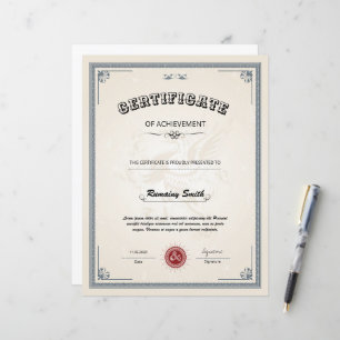 Modelo de certificado profissional de desempenho