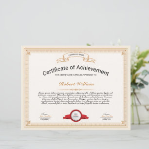 Modelo de certificado profissional de desempenho