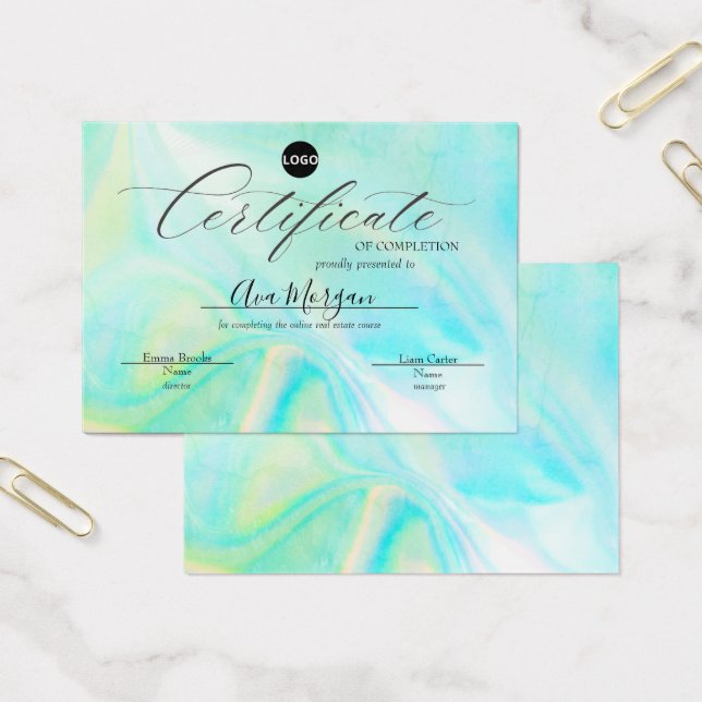 Modelo de Certificado Simples - Efeito Holográfico (Escritótio)