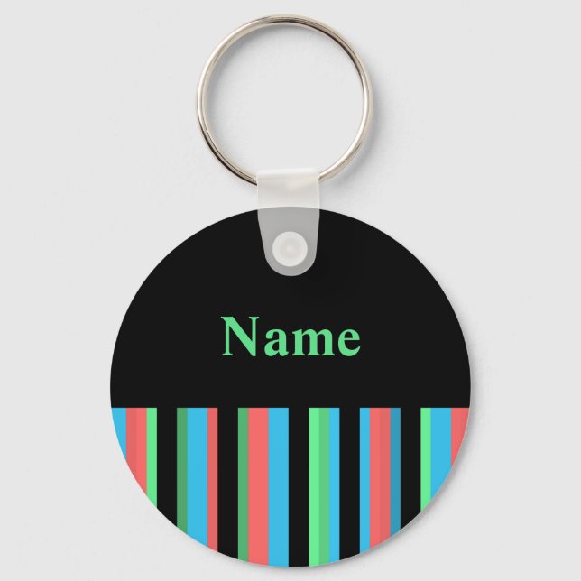 Modelo de Chaveiro com faixa bonito - Texto verde (Frente)