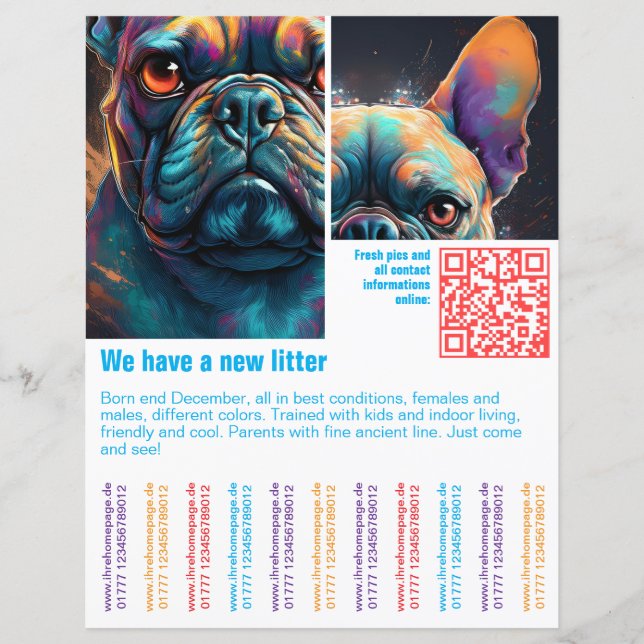 modelo de código QR colorido para rasgar (Frente)