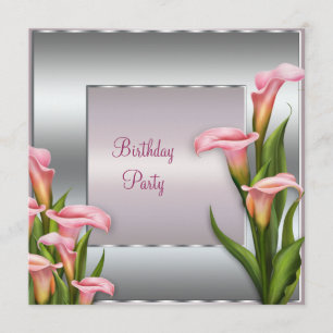 Modelo de Convite de Aniversário com Lírio Calla R