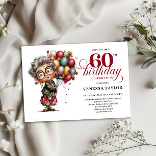 Modelo de Convite de Aniversário de 60 Anos de Mul