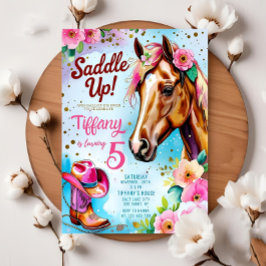 Modelo de Convite de Aniversário de Cowgirl Editáv