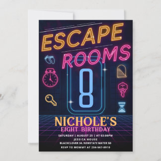 Modelo de Convite de Aniversário de Escape Room