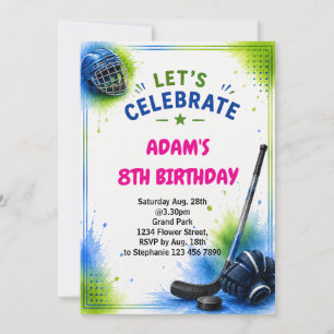 Modelo de Convite de Aniversário de Hóquei no Gelo