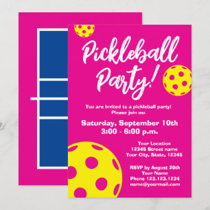 Modelo de convite de aniversário de Pickleball