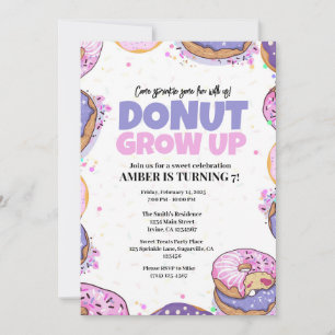 Modelo de convite de aniversário Donut Grow Up par