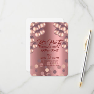 Modelo de convite de aniversário em Rose Gold: Vam
