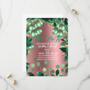 Modelo de Convite de Aniversário Rose Gold: Vamos 
