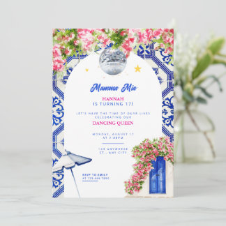 Modelo de Convite de Aniversário Tema Mamma Mia