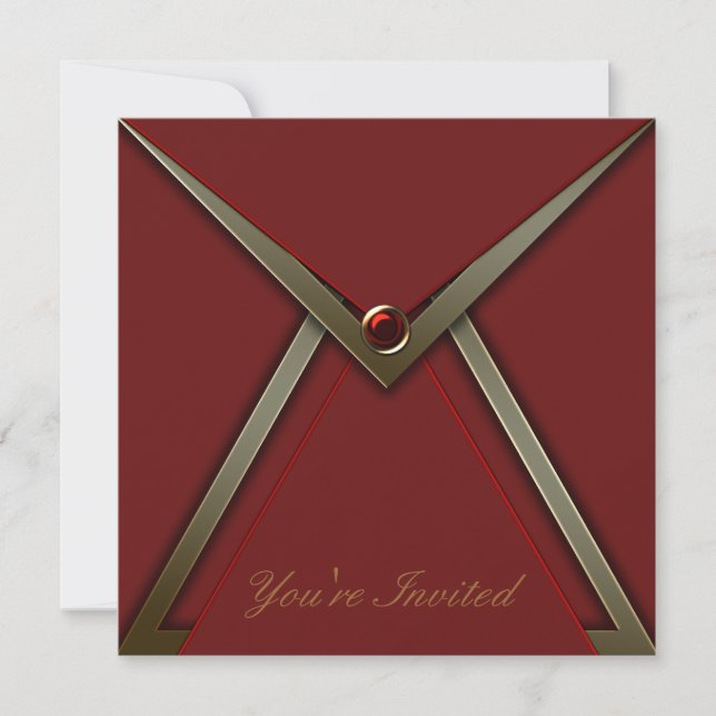 Modelo de convite de aniversário vermelho (Frente)