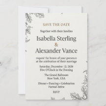 Modelo de Convite de Casamento Botânico Minimalist