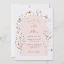 Modelo de Convite de Casamento com Arco Floral Blu