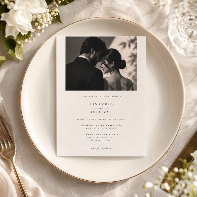 Modelo de convite de casamento com foto completa d (Criador carregado)