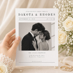 Modelo de Convite de Casamento com Foto em Estilo