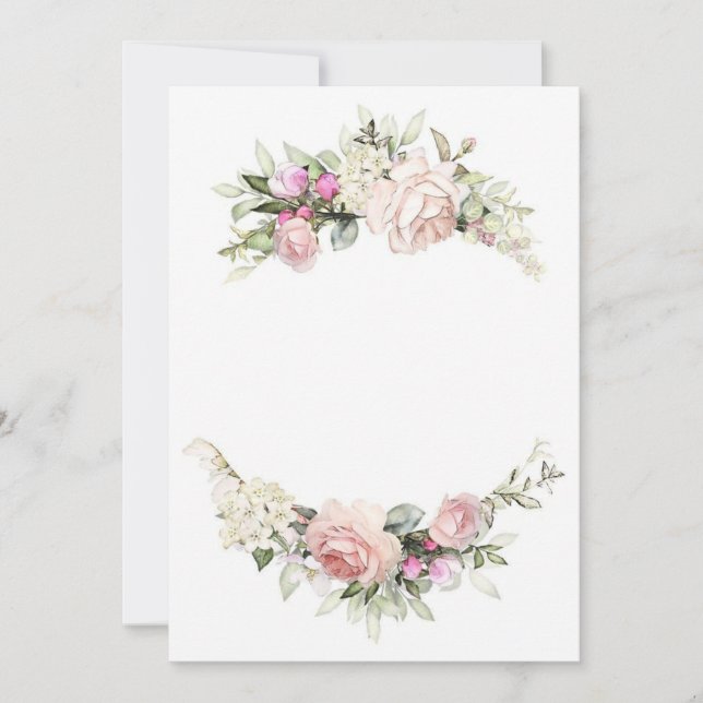 Modelo de convite de casamento com rosa linda (Frente)