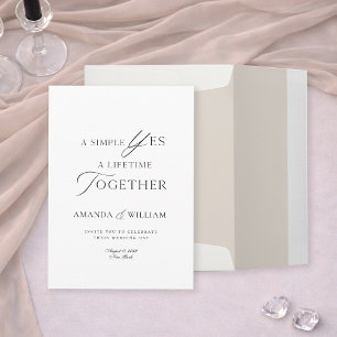 Modelo de Convite de Casamento com Tipografia Mini