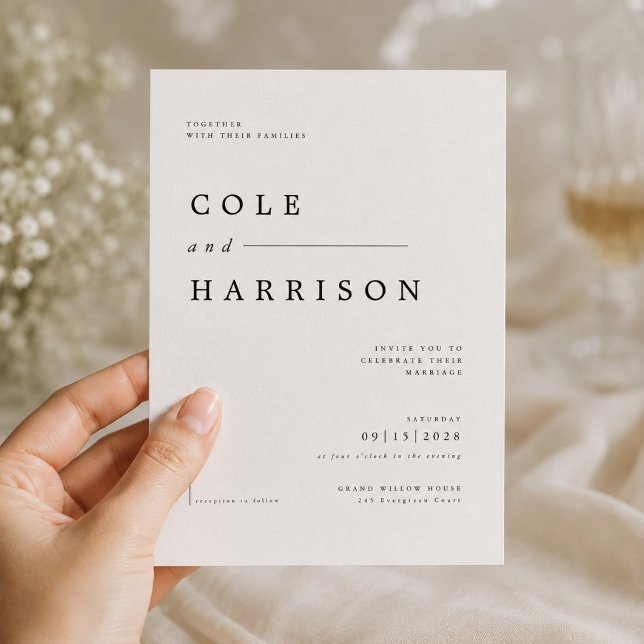 Modelo de Convite de Casamento com Tipografia Mode (Criador carregado)