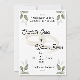 Modelo de Convite de Casamento de Luxo Elegante |